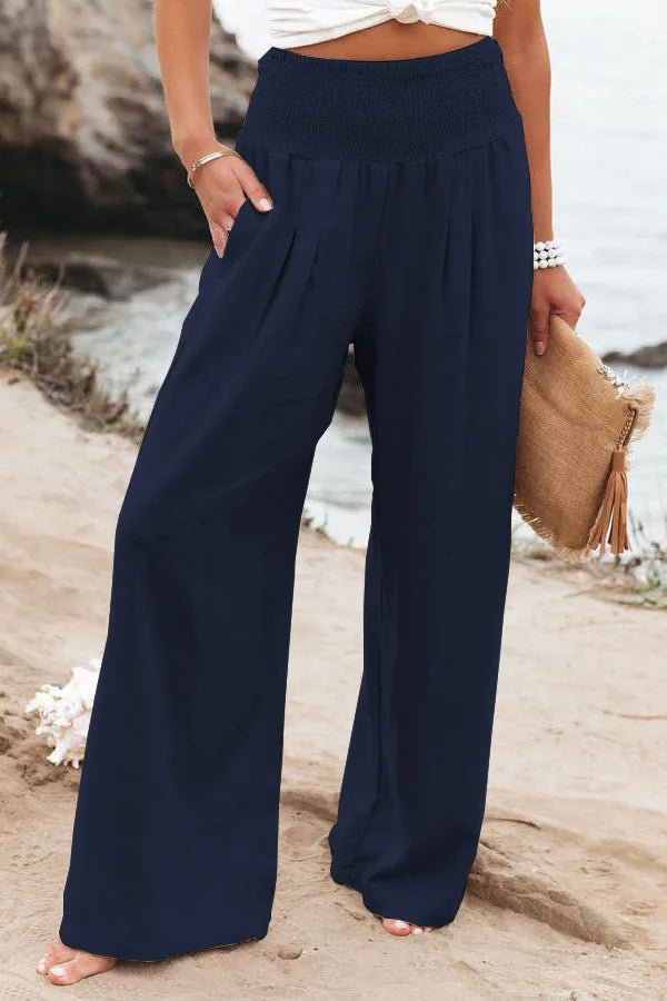 Women's casual drawstring wide-leg pants for spring and summer-The Yellow Prime