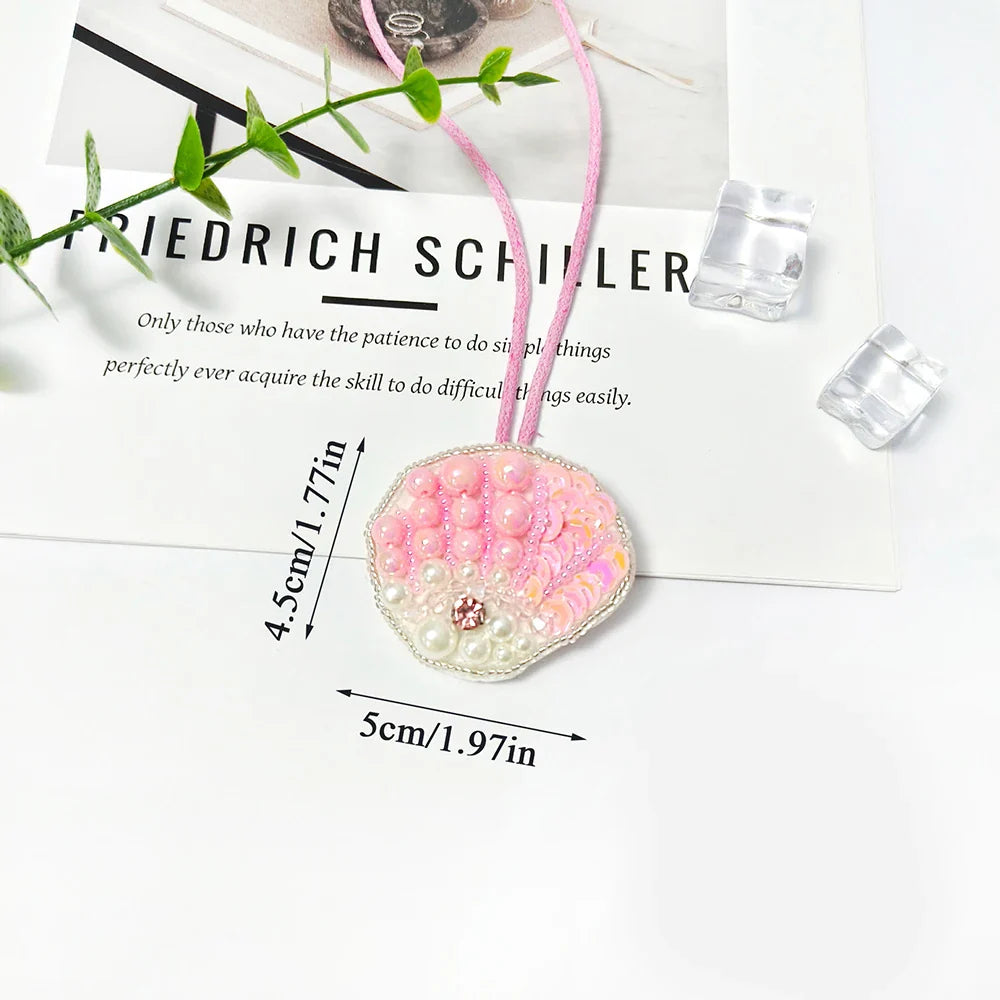Women's Handmade Sequin Patch Coconut Tree Keyring Bag Pendant-The Yellow Prime
