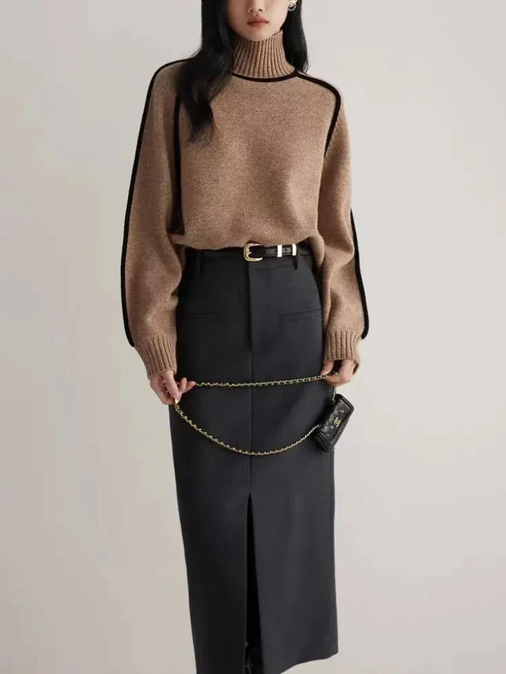 Ariana | Women's Ribbed Turtleneck Knit Sweater