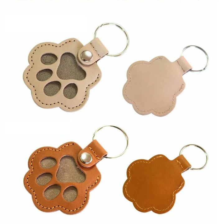 Women's Pet Hair Keychain Paw Pendant PU Leather Holder-The Yellow Prime