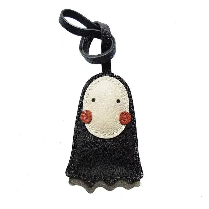 Women's Leather Bag Charm Keychain - Black Cozy Cute Gift-The Yellow Prime