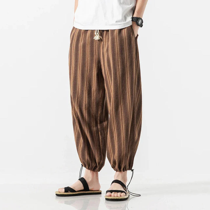 Men's Stripe Cotton Joggers - Cabo Style-The Yellow Prime