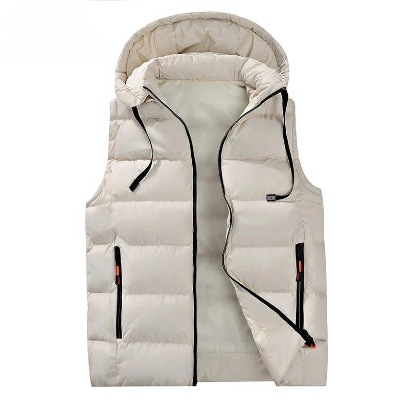 Gilet matelassé à capuche pour homme – couche chaude essentielle pour l’hiver