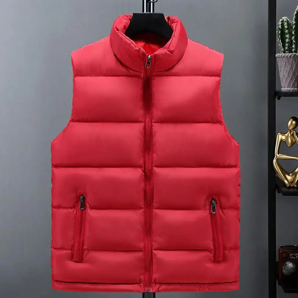 Men's Lightweight Quilted Puffer Vest with Slim Stand Collar