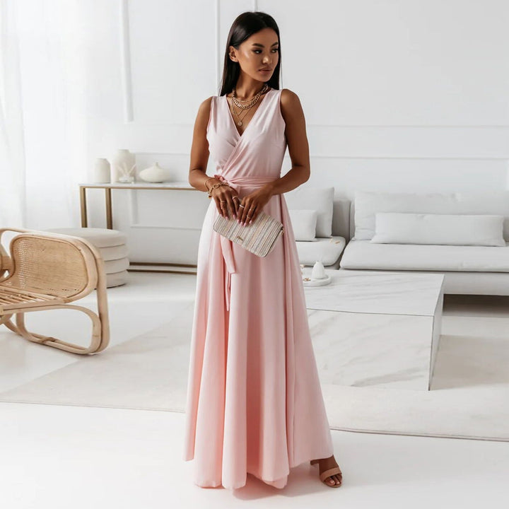 Samantha | Elegant Wrap Dress for Women's Wedding Guests-The Yellow Prime