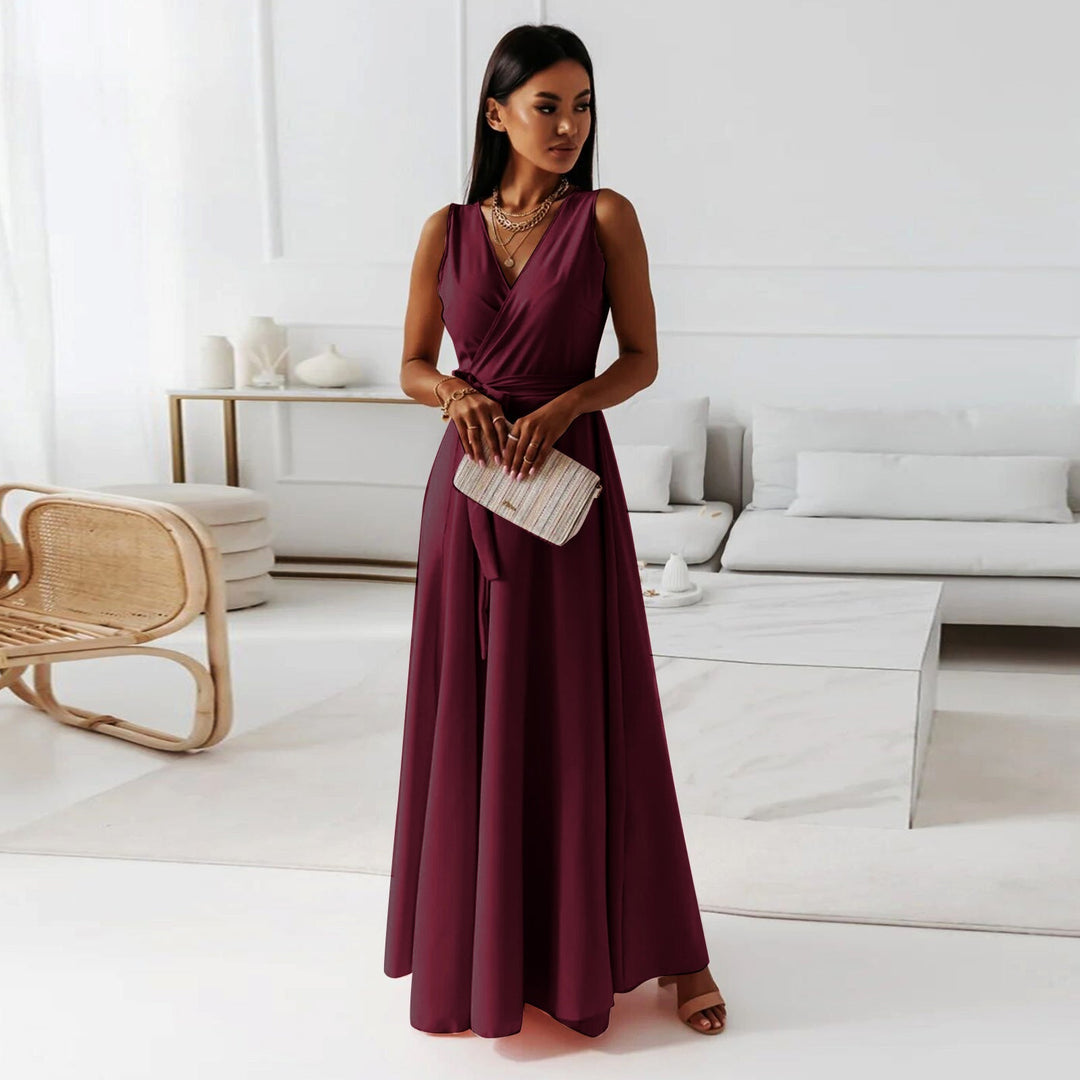 Samantha | Elegant Wrap Dress for Women's Wedding Guests-The Yellow Prime