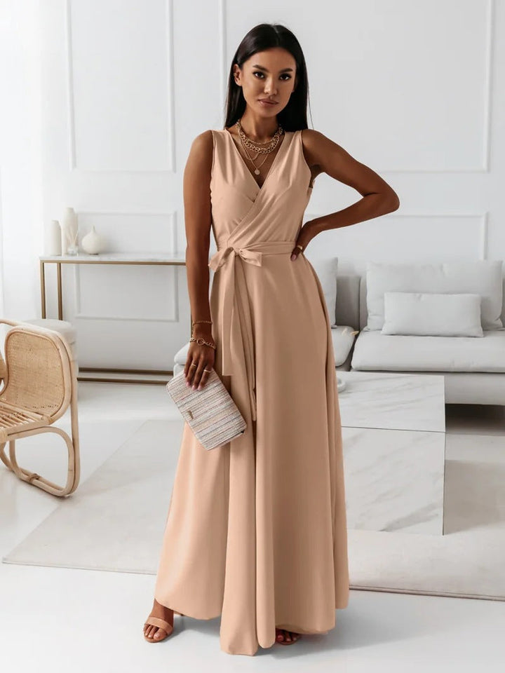 Samantha | Elegant Wrap Dress for Women's Wedding Guests-The Yellow Prime