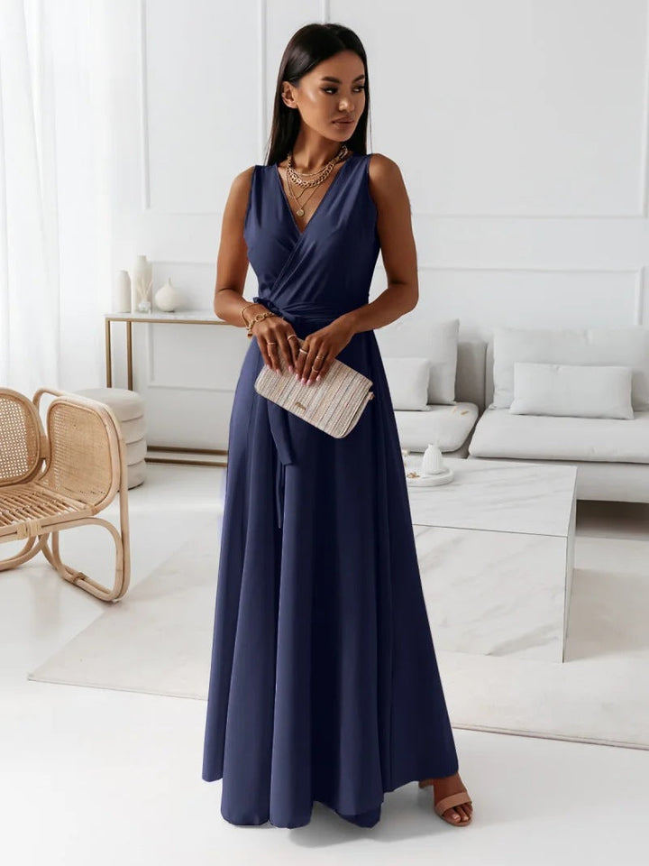 Samantha | Elegant Wrap Dress for Women's Wedding Guests-The Yellow Prime
