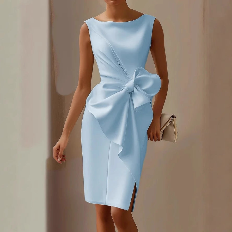 Samantha | Women's Cocktail Midi Dress for Weddings and Events-The Yellow Prime