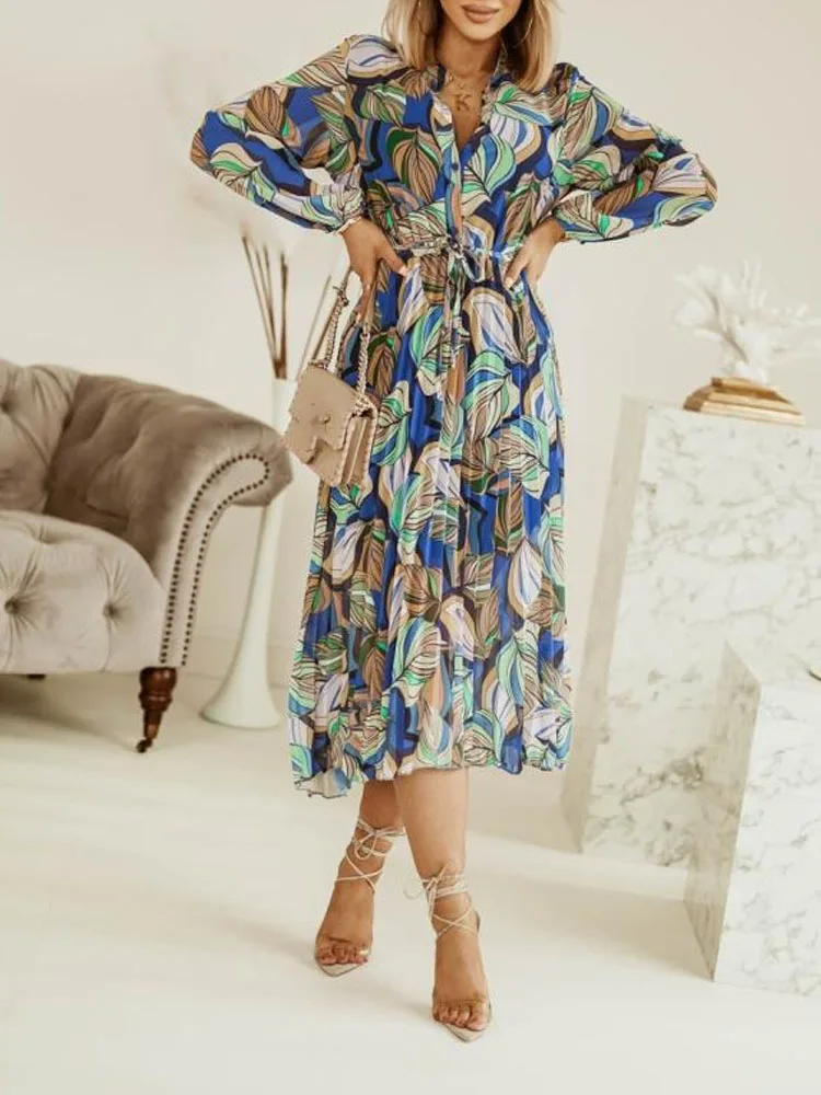 Samantha | Women's Flowy Long Sleeve Boho Maxi Dress-The Yellow Prime