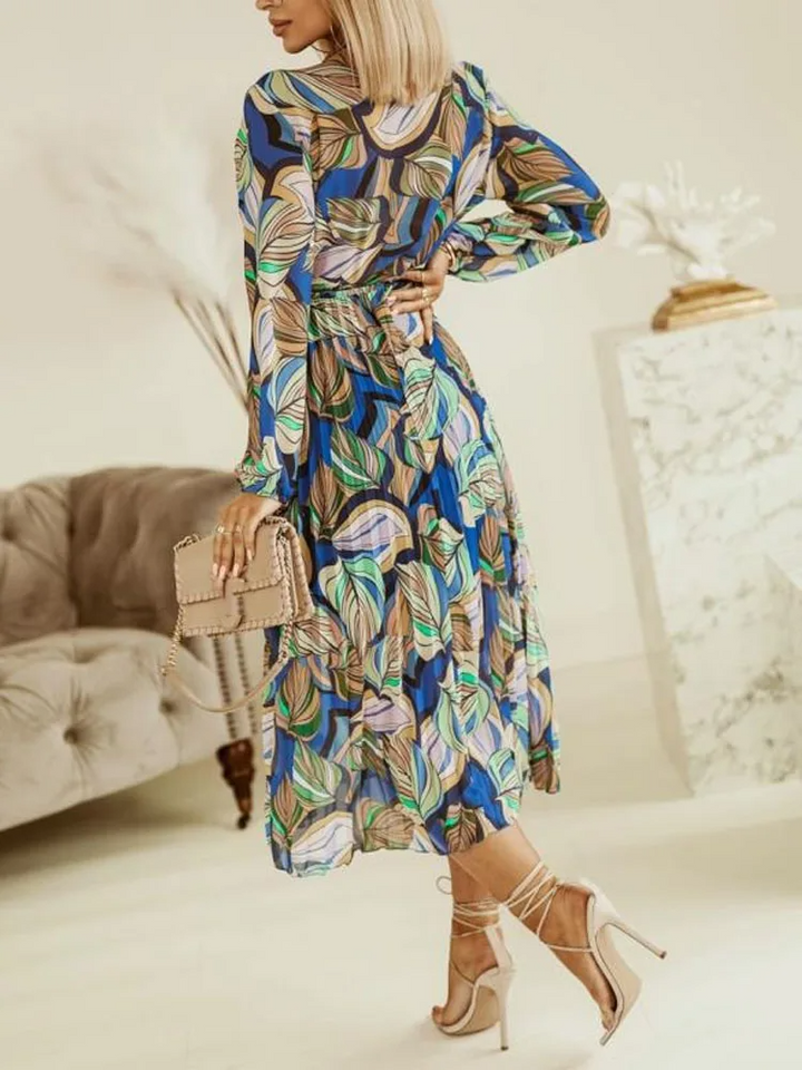 Samantha | Women's Flowy Long Sleeve Boho Maxi Dress-The Yellow Prime