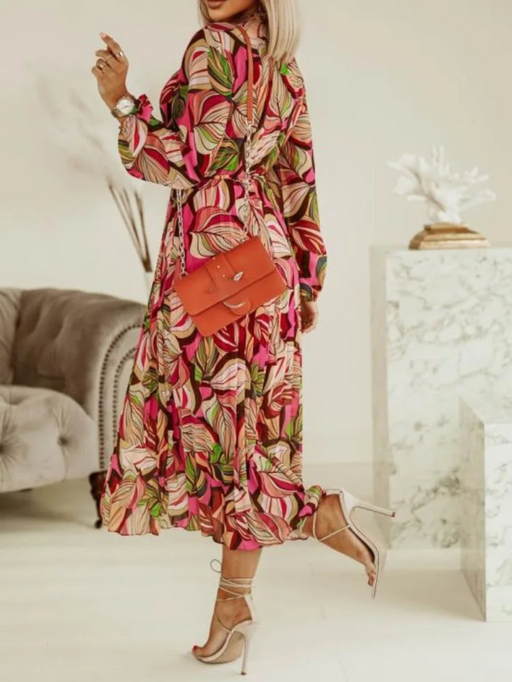 Samantha | Women's Flowy Long Sleeve Boho Maxi Dress-The Yellow Prime