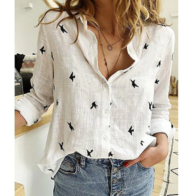 Samantha | Women's Long Sleeve Button-Down Blouse-The Yellow Prime