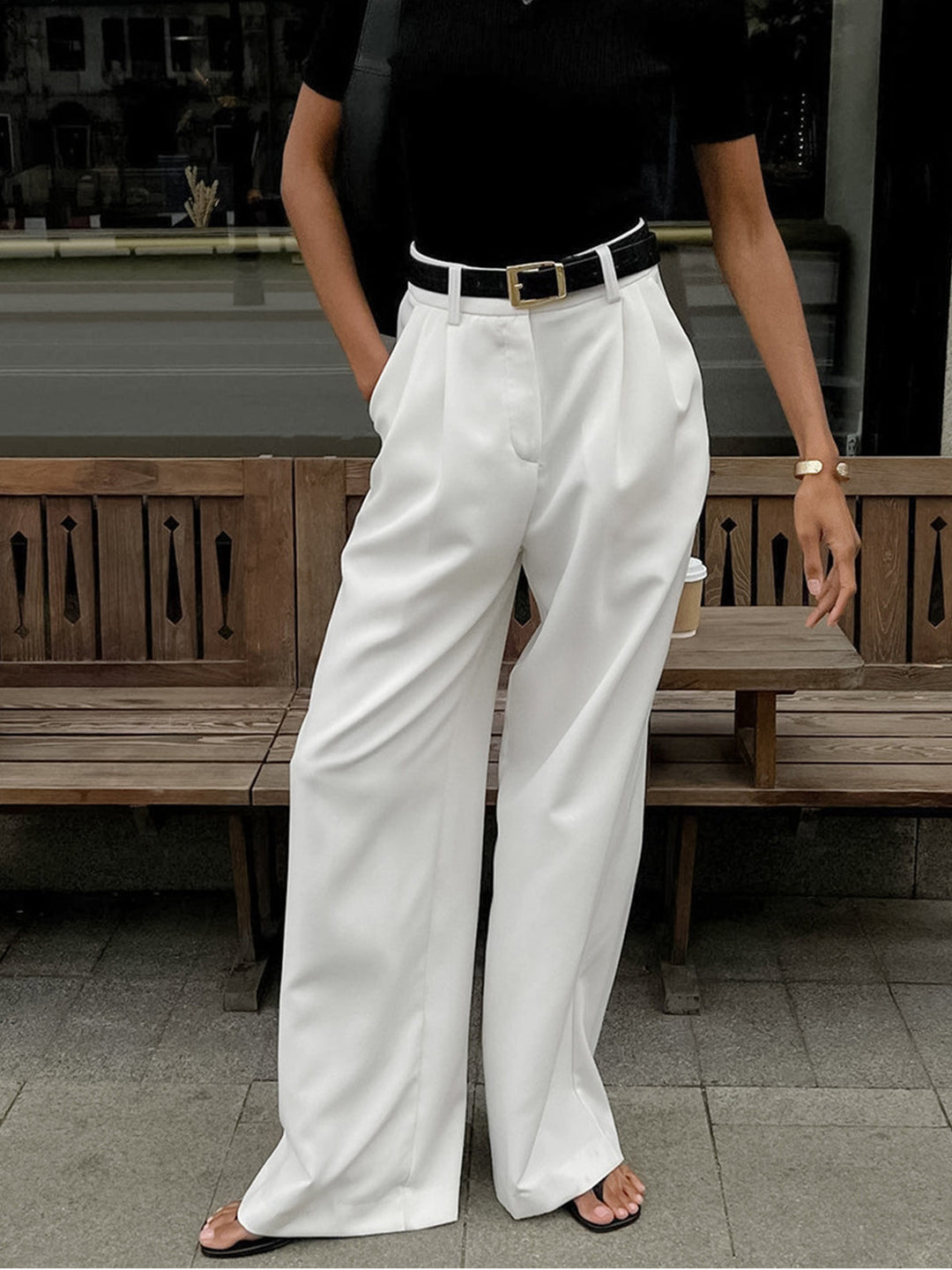 Samantha | Women's Wide Leg Trousers-The Yellow Prime