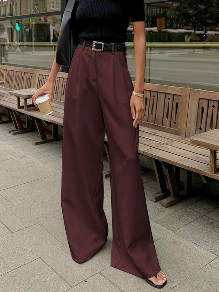 Samantha | Women's Wide Leg Trousers-The Yellow Prime
