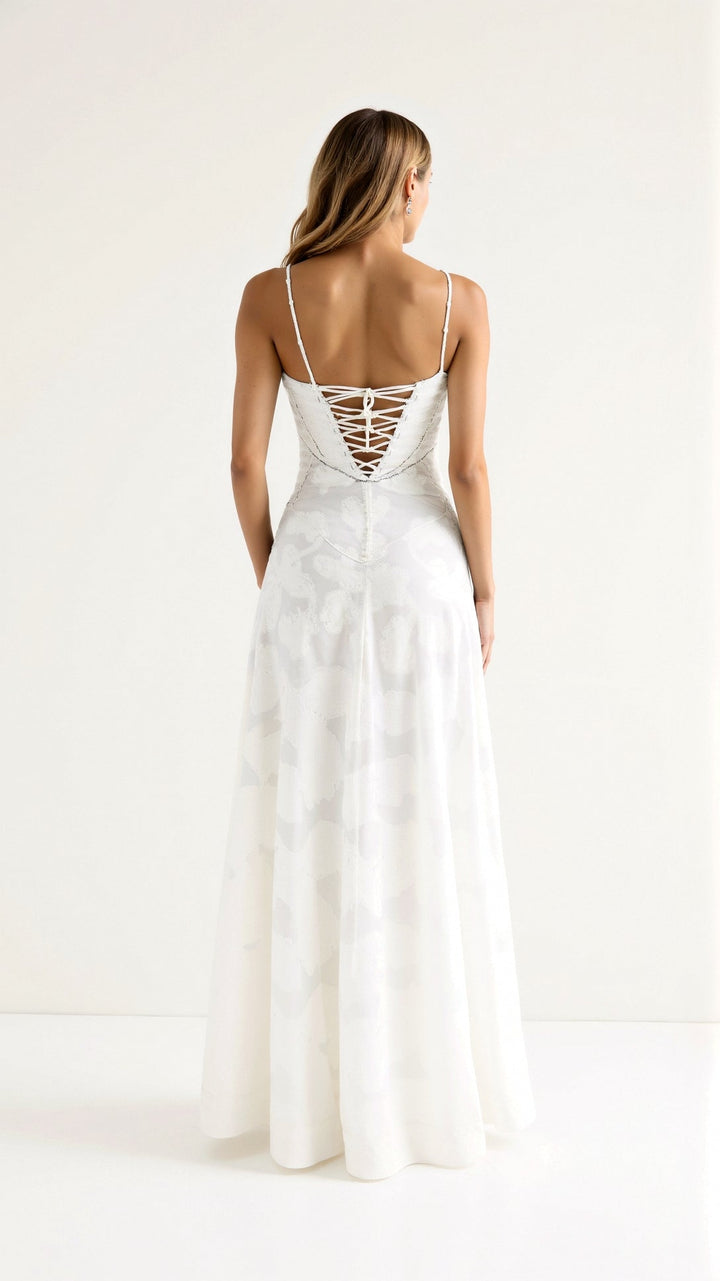 Cynthia | Elegant Maxi Dress for Wedding Guests-The Yellow Prime