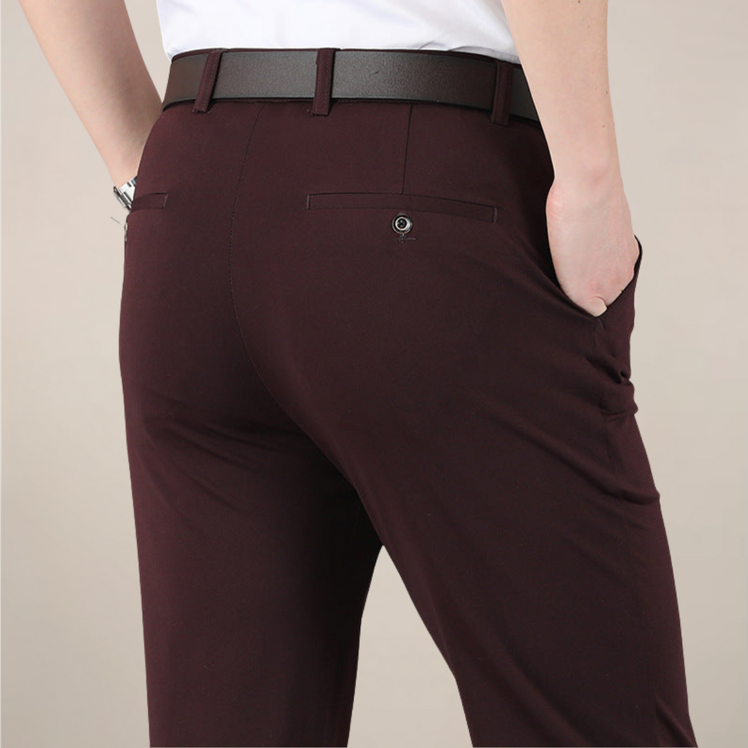 Samuel | Men's Slim Fit Stretch Waist Trousers-The Yellow Prime