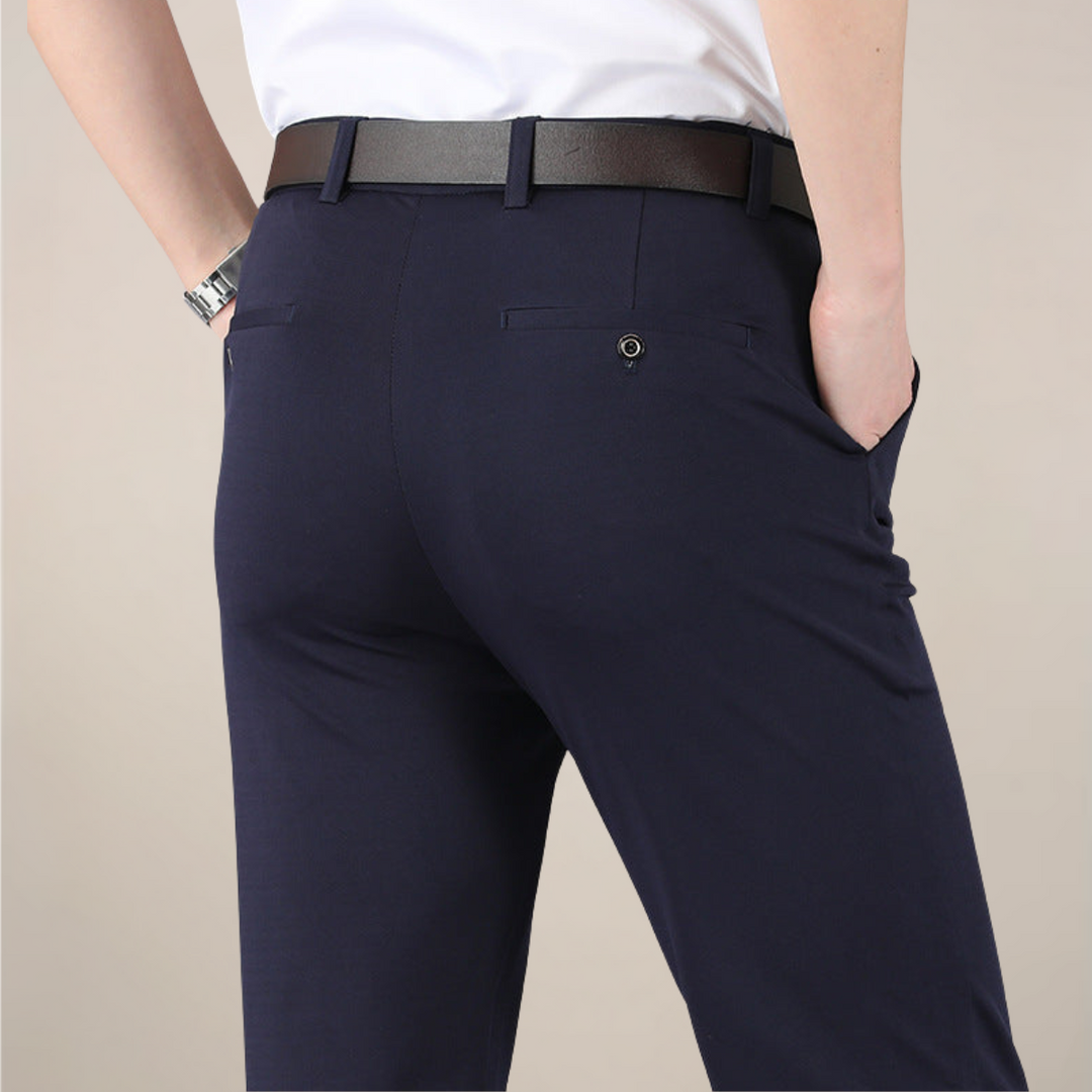 Samuel | Men's Slim Fit Stretch Waist Trousers-The Yellow Prime