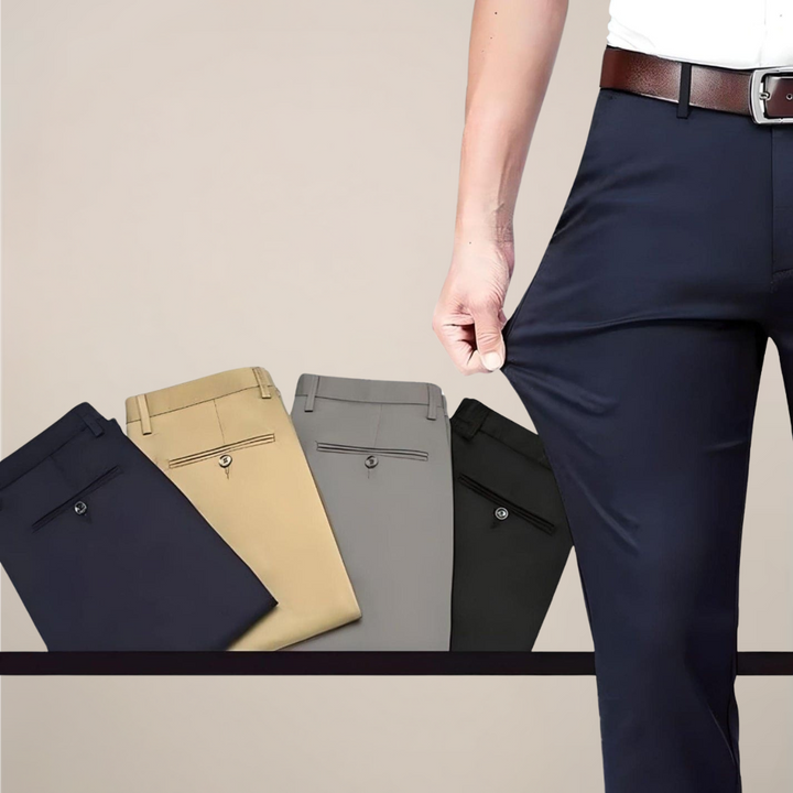 Samuel | Men's Slim Fit Stretch Waist Trousers-The Yellow Prime