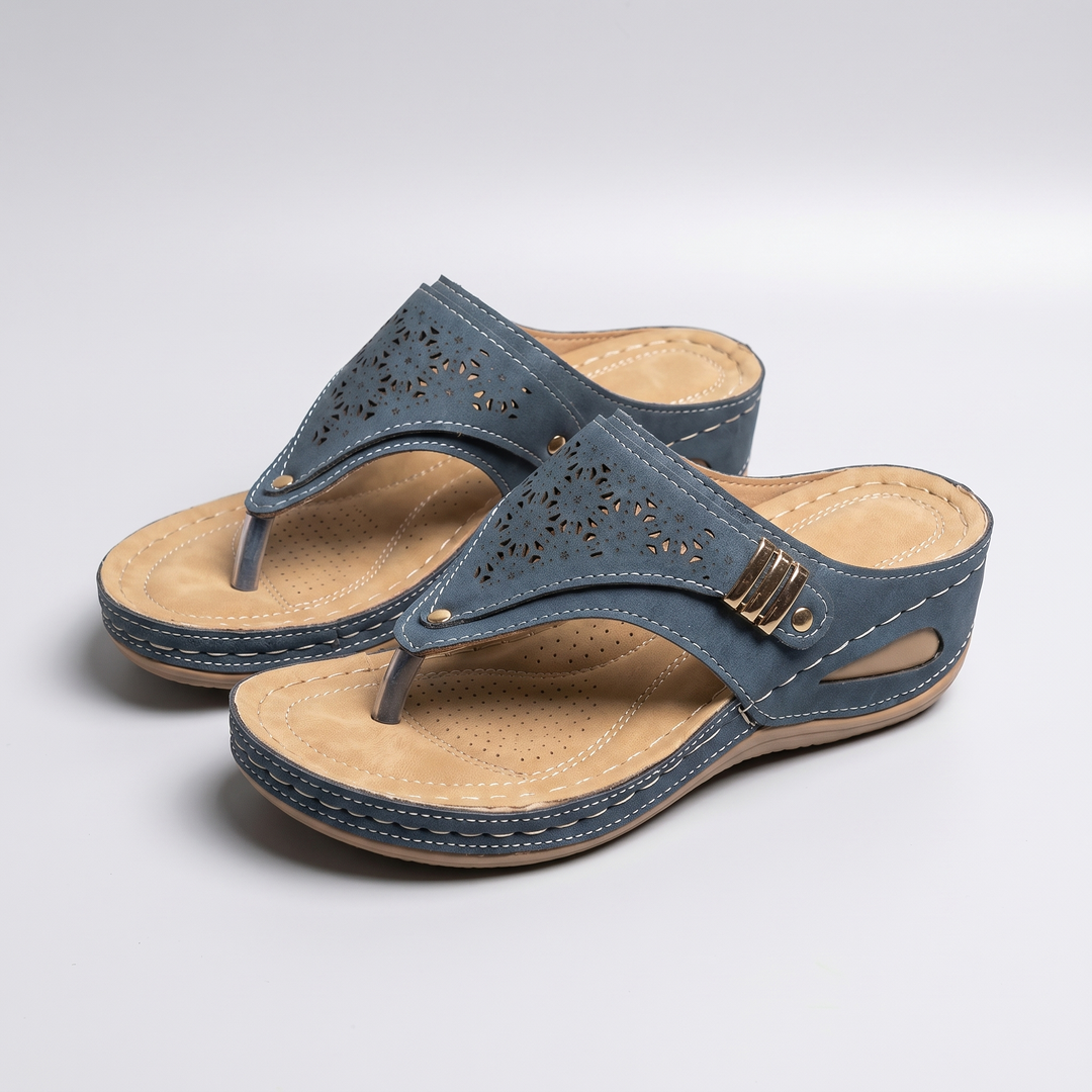 Women's Arch Support Sandals with Adjustable Straps and Wedge Heel