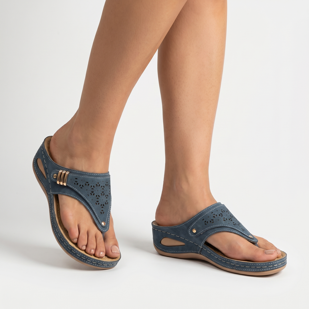 Women's Arch Support Sandals with Adjustable Straps and Wedge Heel