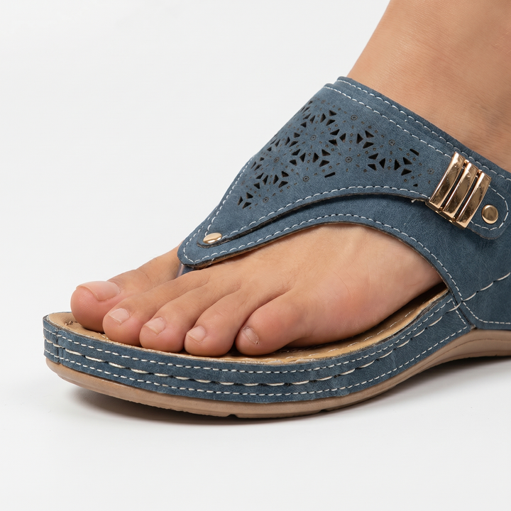 Women's Arch Support Sandals with Adjustable Straps and Wedge Heel