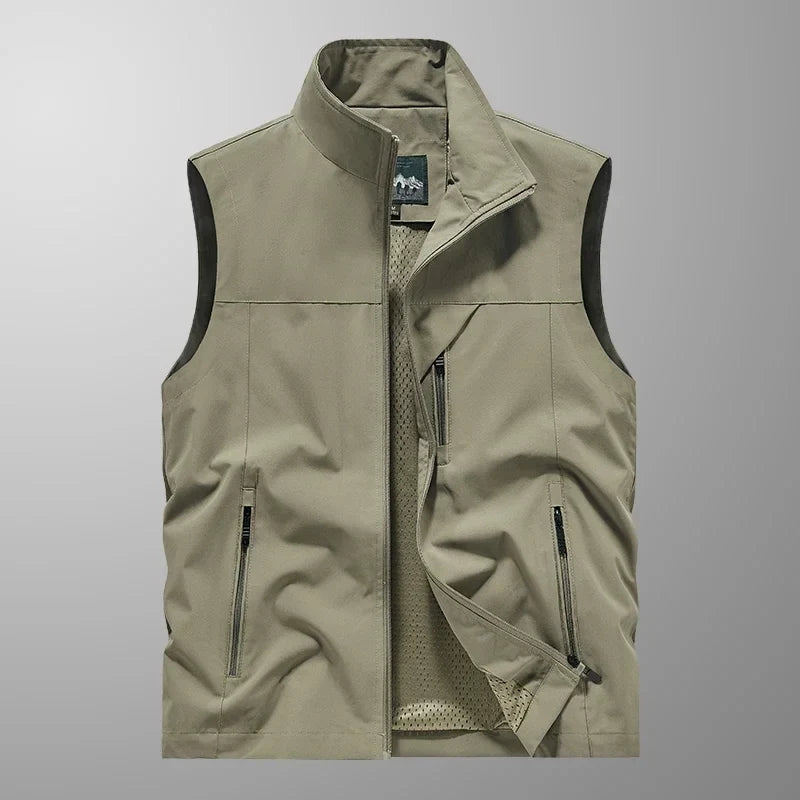 Men's Waterproof Versatile Sleeveless Vest - Lightweight Polyester