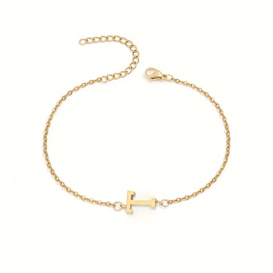 [Women's Minimalist Elegant Initial Letter Bead Bracelet]-The Yellow Prime