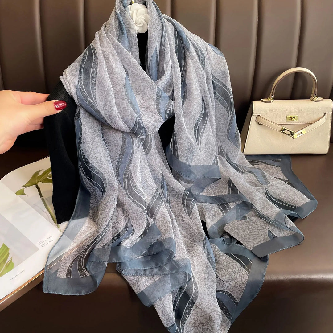 Women's Lightweight Flowy Silk Scarf - Long Sheer Wrap-The Yellow Prime
