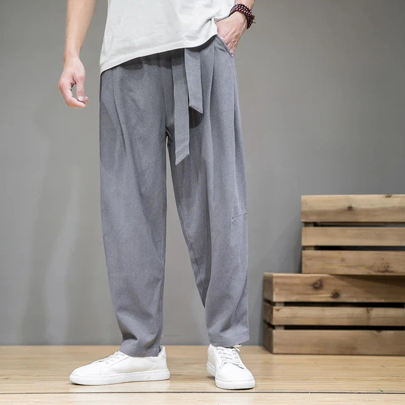 Men's Cotton-Linen Joggers - Comfortable & Stylish-The Yellow Prime