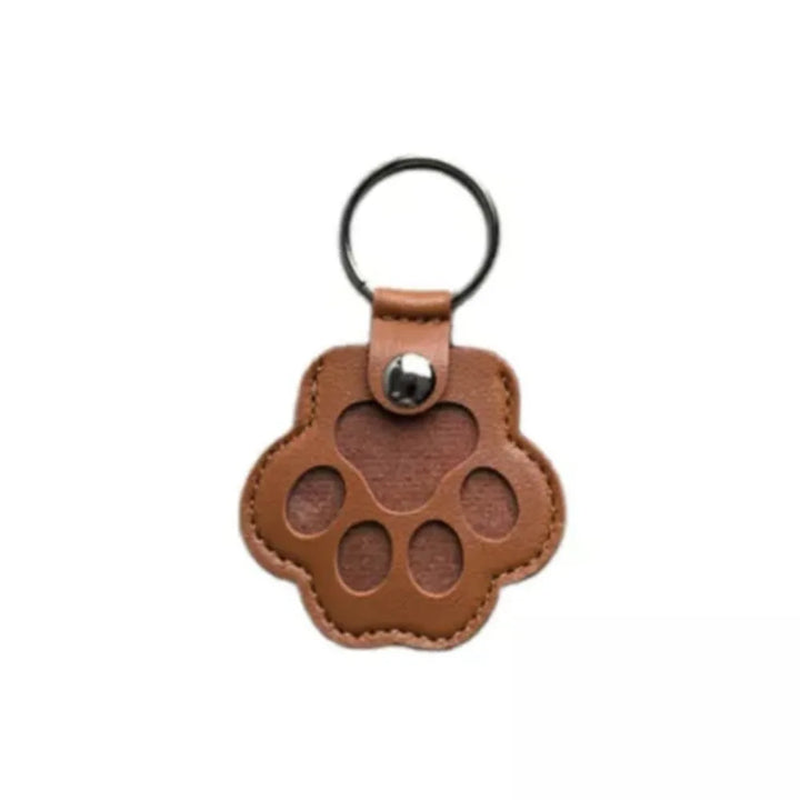 Women's Pet Hair Keychain Paw Pendant PU Leather Holder-The Yellow Prime