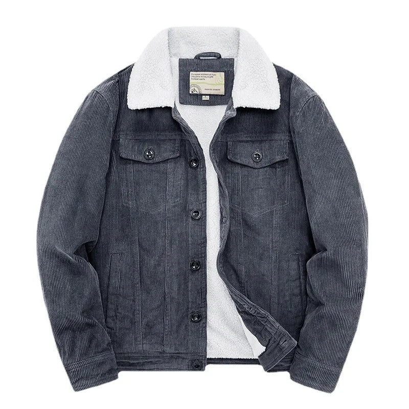 Men's Corduroy Jacket with Shearling Collar for Stylish Comfort