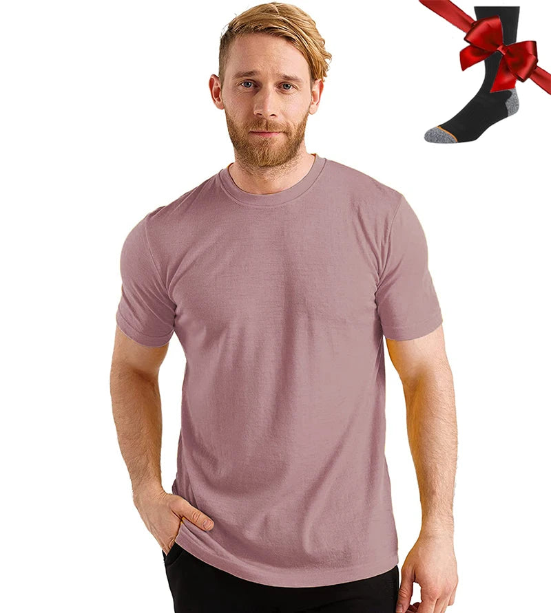 Men's Superfine Merino Wool Base Layer T-Shirt and Socks Set-The Yellow Prime