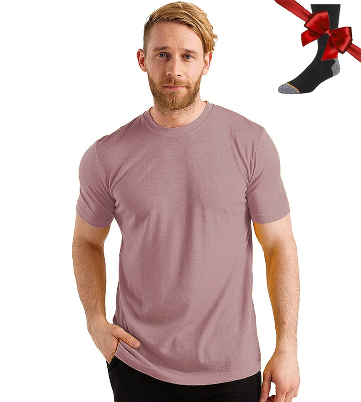 Men's Superfine Merino Wool Base Layer T-Shirt and Socks Set-The Yellow Prime