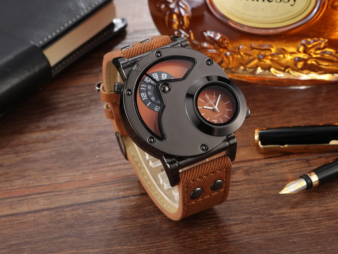 Men's Quartz Sport Watch with Fabric Strap and Unique Alloy Case-The Yellow Prime