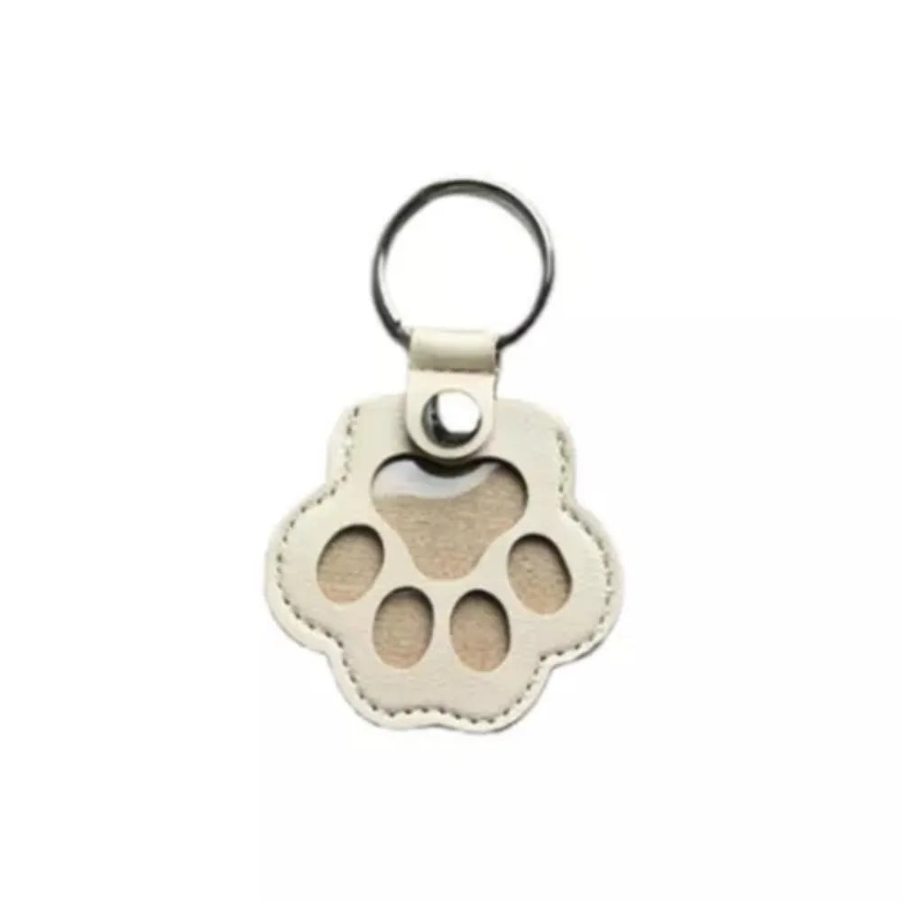 Women's Pet Hair Keychain Paw Pendant PU Leather Holder-The Yellow Prime
