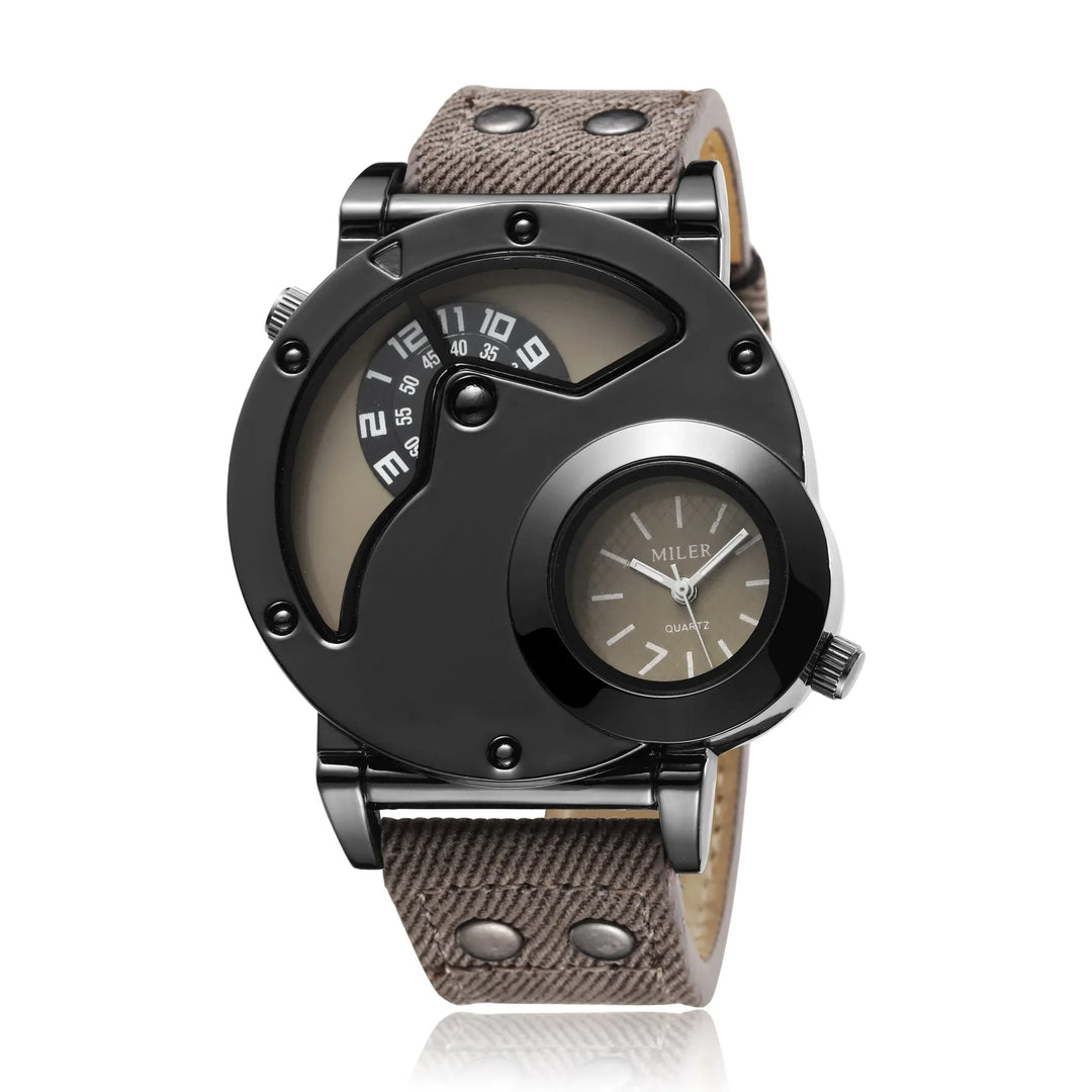 Men's Quartz Sport Watch with Fabric Strap and Unique Alloy Case-The Yellow Prime