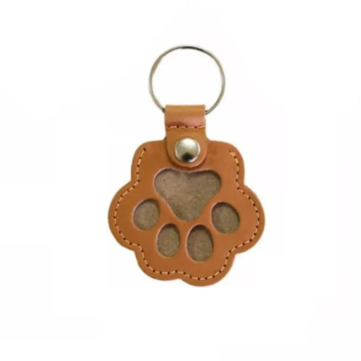 Women's Pet Hair Keychain Paw Pendant PU Leather Holder-The Yellow Prime