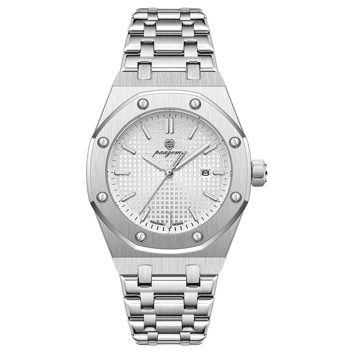 Men's Waterproof Quartz Stainless Steel Business Watch with Date-The Yellow Prime