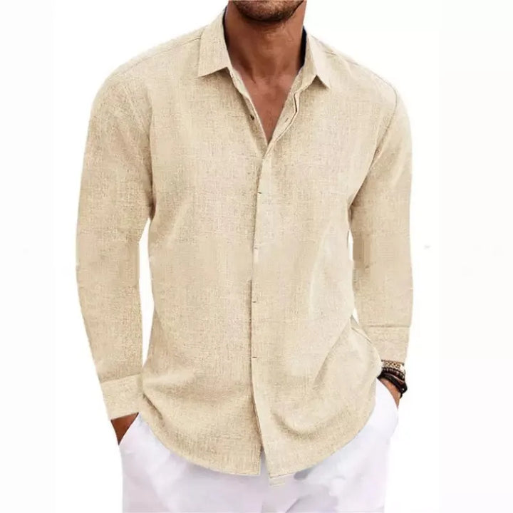 Men's Casual Plus Size Long Sleeve T-Shirt - Solid Color Top-The Yellow Prime