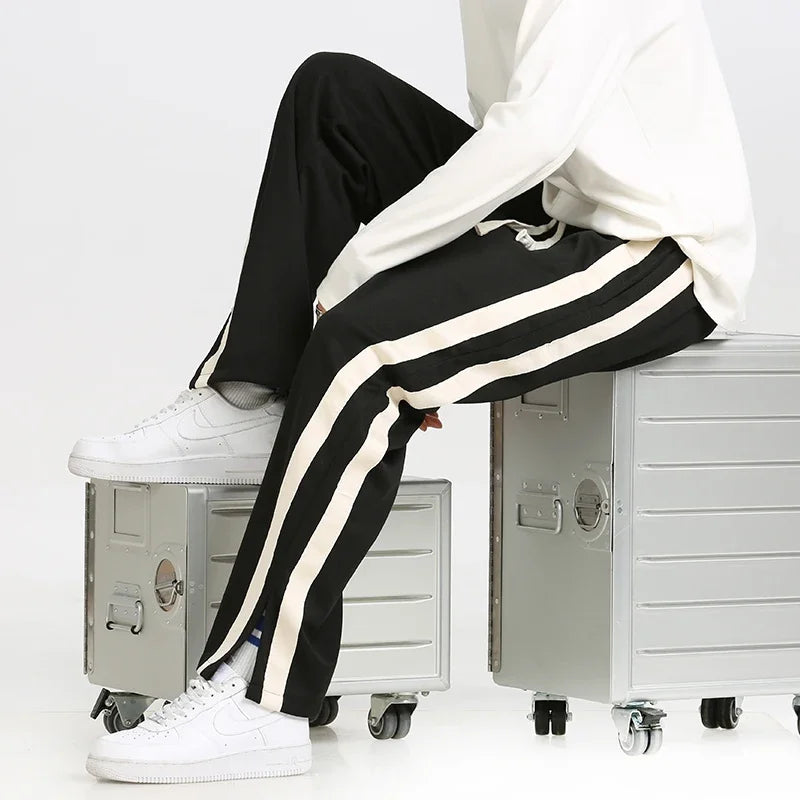 Men's Stripe Joggers - Stylish and Comfortable Athletic Wear-The Yellow Prime