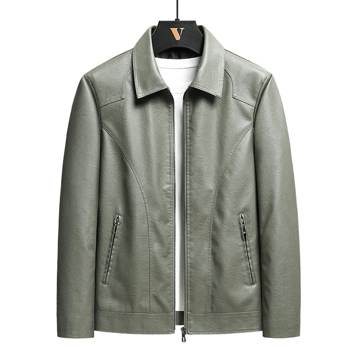 Evan | Men's Vintage Leather Zip-Up Jacket - Relaxed Fit