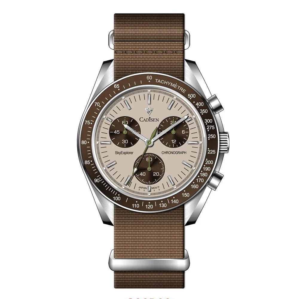 Men's Quartz Chronograph Canvas Watch with Sapphire Crystal-The Yellow Prime