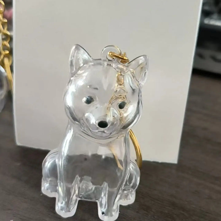 Women's Dog Hair Keepsake Keychain Clear Resin Pendant Charm-The Yellow Prime
