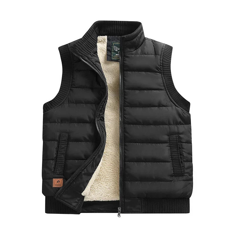 Men's Warm Quilted Slim Puffer Vest - Lamb Velvet Winter Wear