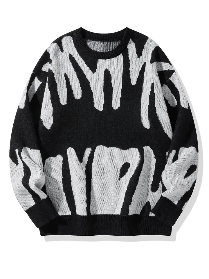 Tyler | Men's Oversized Abstract Wool Pullover Sweater