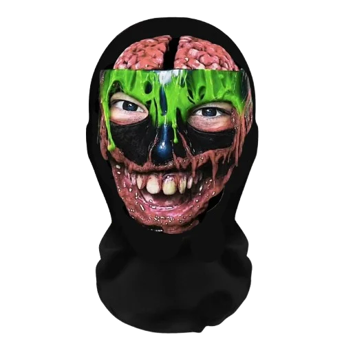 Halloweens morsomme cosplay-parykk- og maskesett for kreativ hodebekledning