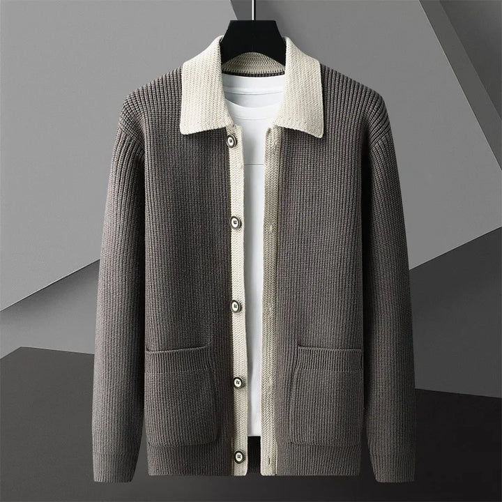 Men's Two-Tone Cardigan-The Yellow Prime