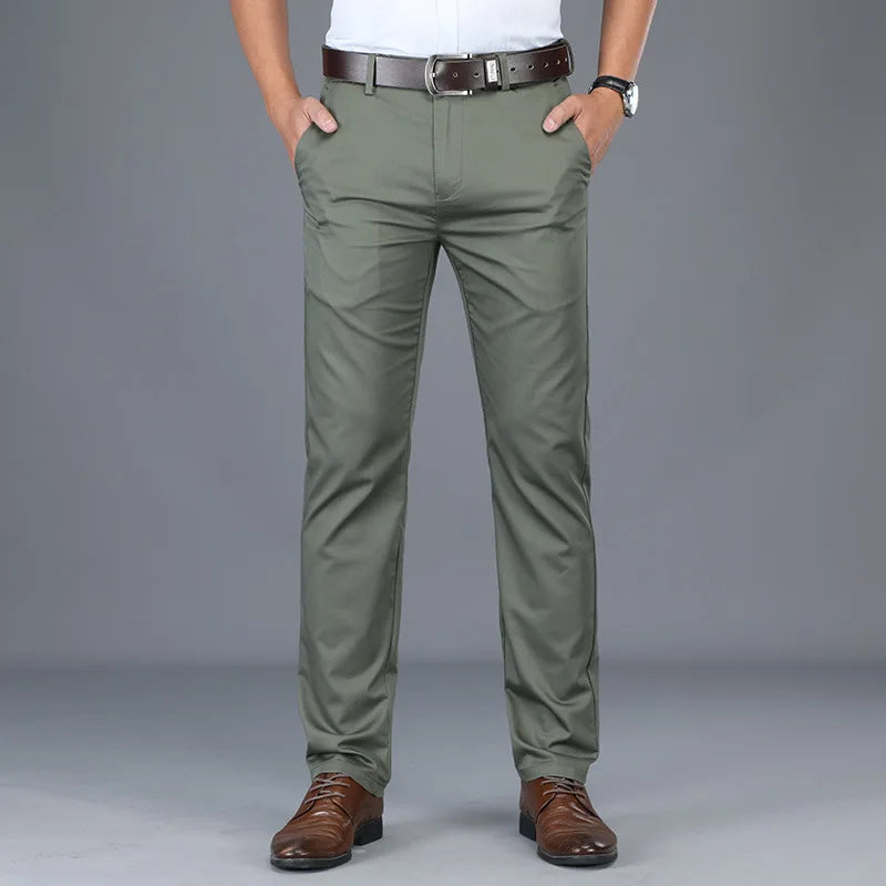 Men's Slim Fit Straight Leg Dress Trousers