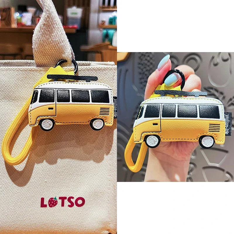 Women's Handmade Leather Keychain Transportation Charm Gift 2025-The Yellow Prime